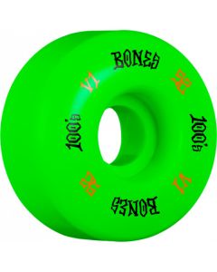 Bones Wheels 100's V1 Standard OG Formula #1. 52mm. 100a. Green. (4 Pack)
