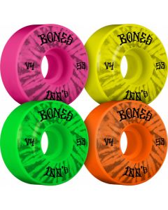 Bones Wheels 100's V4 Wide OG Formula #1 Party Pack. 53mm. 100a. Assorted Color. (4 Pack)