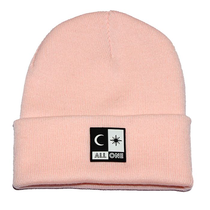 Gorro de lana acrilica. All one Brand Acrylic Beanie light pink Color, Rosa