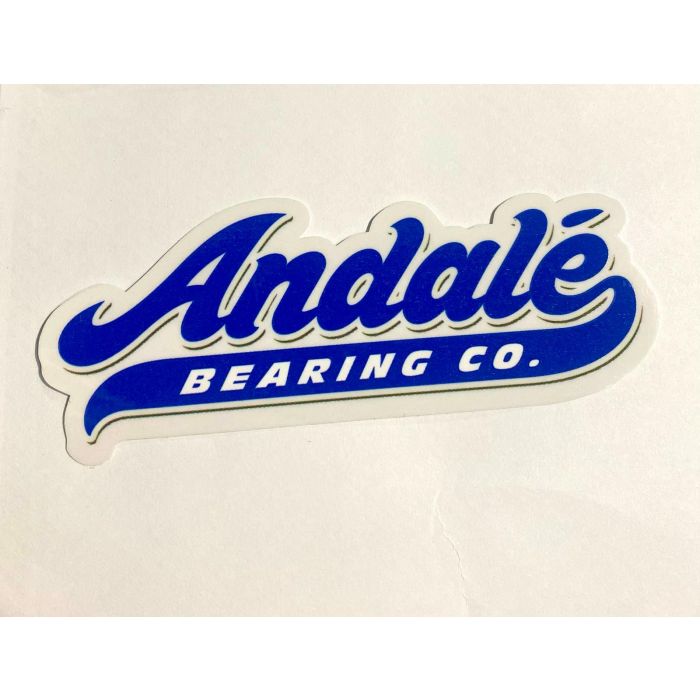Adhesivo Andale Bearings logo 5" x 1.5" White/Blue.