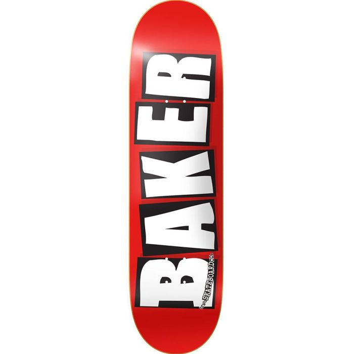 Tabla de monopatín Baker Brand Logo White Red Mini 7.3" x 29.5" Color, Rojo/ Blanco