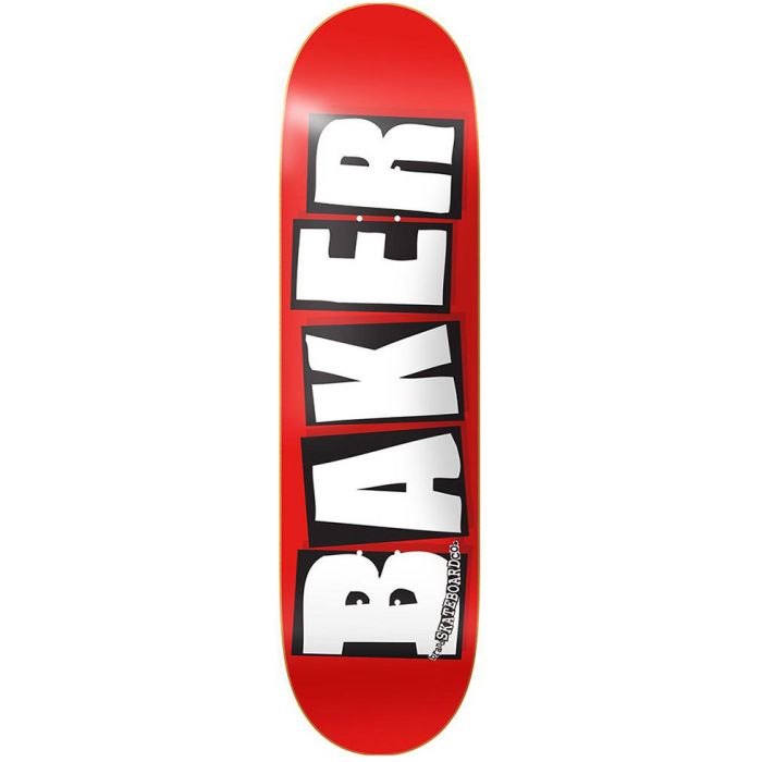 Tabla de monopatín Baker Brand Logo White Red Mini 7.3" x 30.0" Color, Rojo/ Blanco