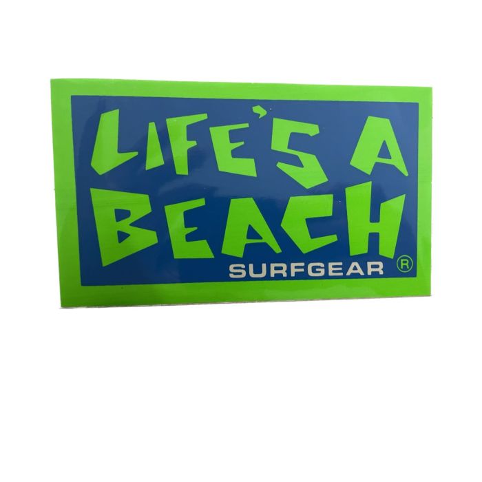 Adhesivo Life’s a Beach logo design by Mark “Boogaloo” Baagoe 6" Color: Verde/Azul
adhesivo vintage original, no es una reedicion.