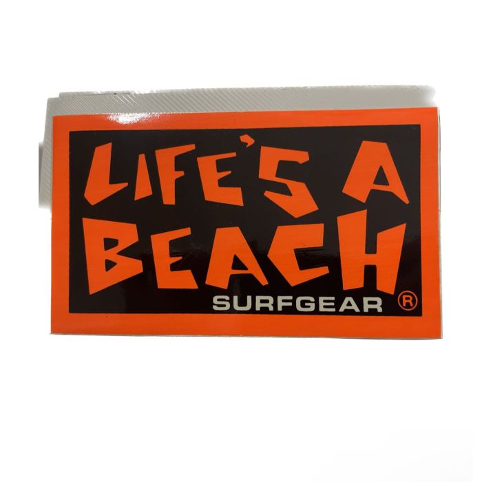 Adhesivo BBC Life’s a Beach logo design by Mark “Boogaloo” Baagoe 6" Color: Naranja/Negro
adhesivo vintage original, no es una reedicion.