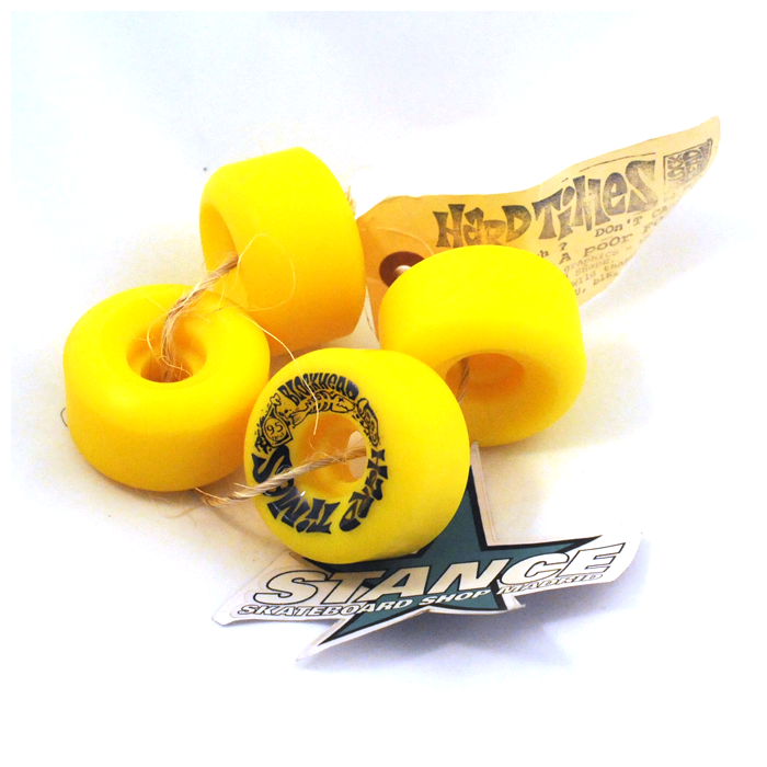 Ruedas Blockhead NOS Hard Times 55mm x 35mm. 95a. Color: Amarilo. (4 Ruedas)
