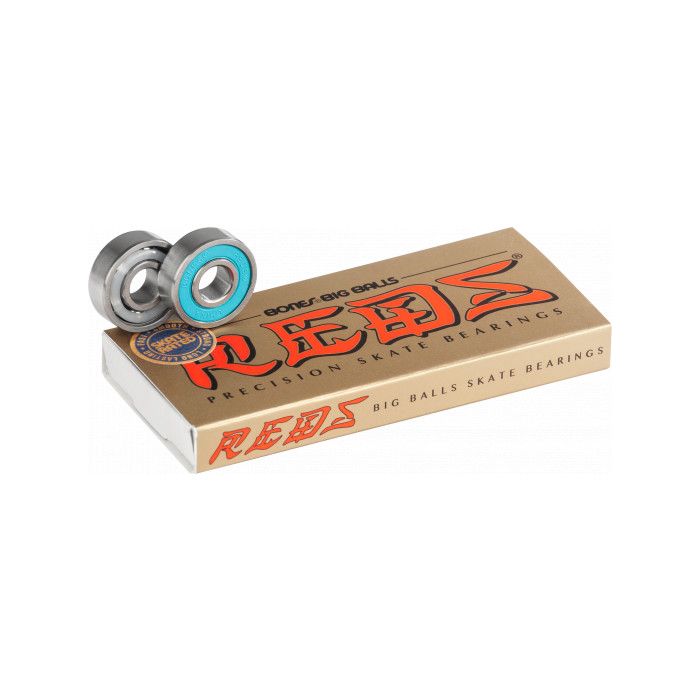 Rodamientos para monopatín Bones Bearings Reds Big Balls. Nuevos rodamientos Bones Bearings con 6 bolas para una velocidad más alta
