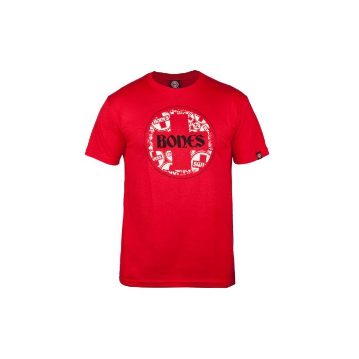 Camiseta de manga corta Bones Bearings Swiss Multi Circle. Color: Rojo