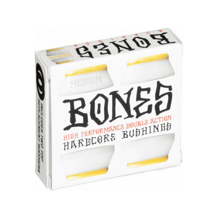 Gomas Bones Hardcore Bushings #3 Medias con arandelas, Color, Amarillo/ Blancas 91a (4 Unds)