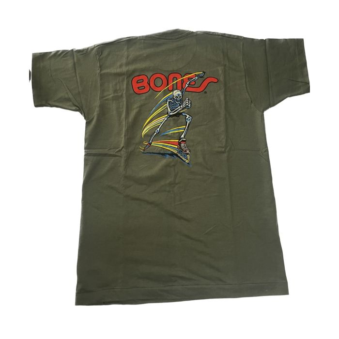 Camiseta de manga corta Bones OG Skeleton NOS. Color: Verde Militar. 
