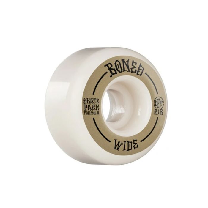 Ruedas de Monopatín Bones Wheels SPF P4 Wide. 53mm x 34mm. 81b. Color: Blanco. (4 Unidades)