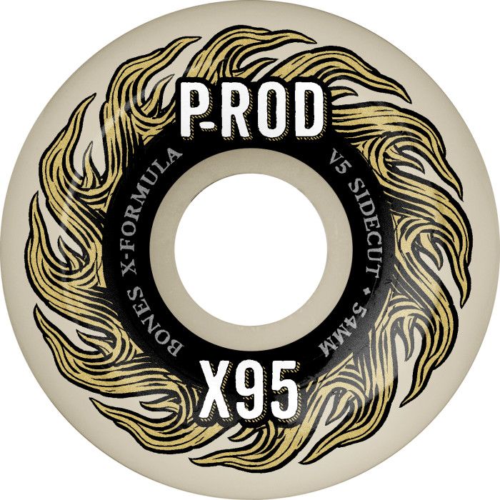 Rueda de monopatin Bones Wheels X-Formula V5 Rod Pro Sidecut 54mm. 95a. White. (4 Ruedas)
