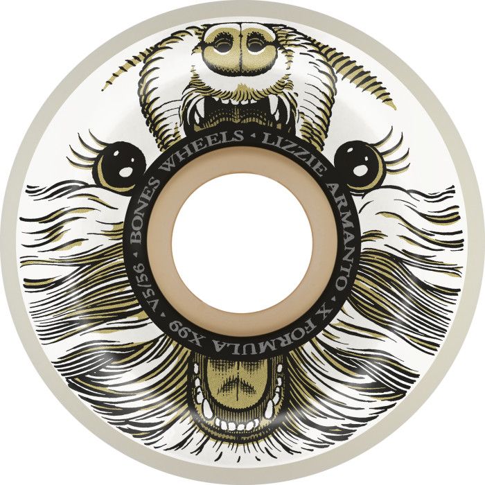 Ruedas de Monopatín Bones Wheels X-FormulaV6 Gabriel Fortunato Dino-Sortas56mm. 99a. White. Color: Blanco (4 Unidades)

