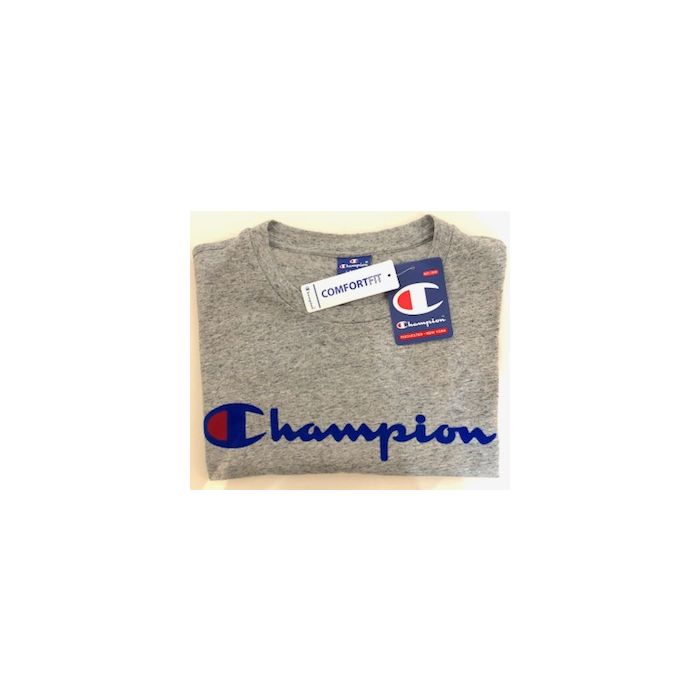Camiseta Champion Logo Rochester Crewneck T-Shirt 100% Algodon Color, Gris Jaspeado
