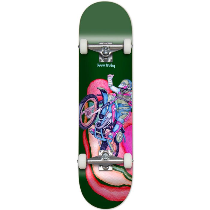 Completo Raven Tershy Bike.  8.125" x 31.625" (Unidad). Ruedas Chocolate De 52 mm, Rodamientos Chocolate Abec 5. Ejes de 5.25" Color, Negro/ Rojo