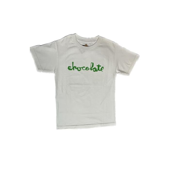 Camiseta de manga corta Chocolate Skateboards Chunk Smoke. Coloer: Blanco/ Verde Oscuro