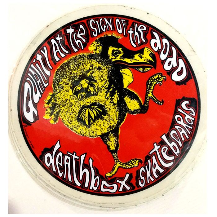 Adhesivo Deathbox Nos Quality at the sign of the dodo Deathbox skateboards. Color Rojo