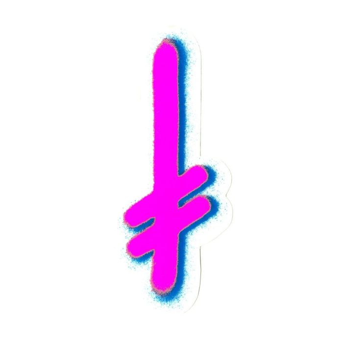 Pegatina Deathwish Skateboards Gang Logo. Color: White/Pink. Tamaño 5.5"