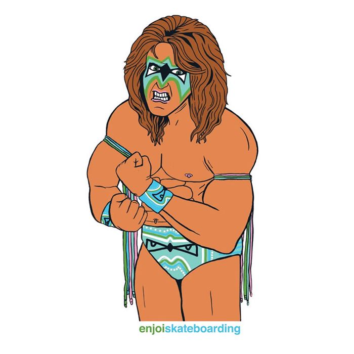 Adhesivo de monopatín Enjoi Body Ultimate Warrior 5.75" X 3.75". (Unidad)