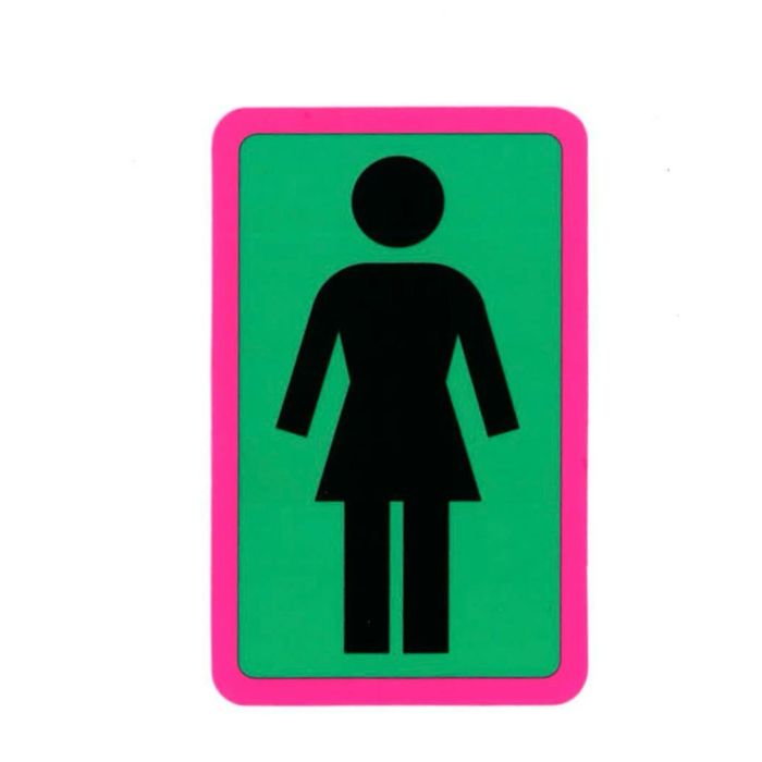 Pegatina Girl Skateboards Og Classic Logo Sticker 5.5" 3.5" Color: Verde/Rosa (Unidad)