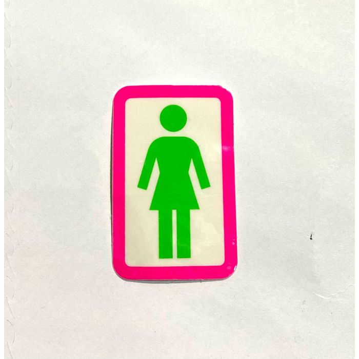 Girl Skateboards OG Classic Logo Sticker 2" Pink Green (Unidad)