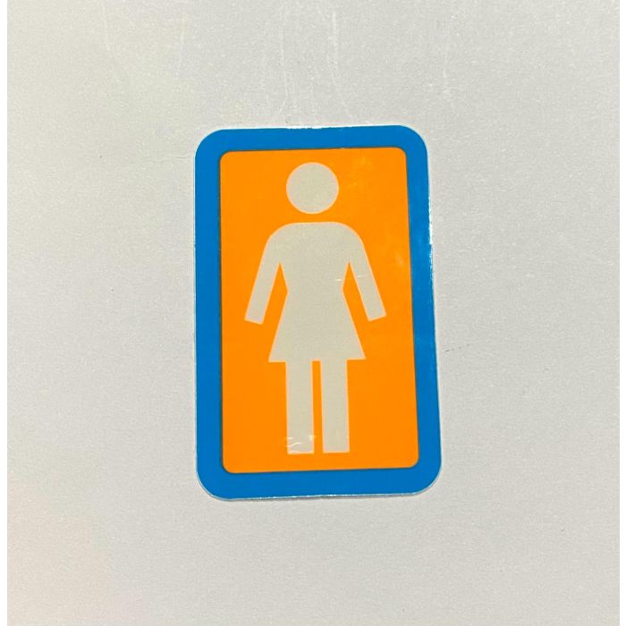 Girl Skateboards Og Classic Logo Sticker 2" Orange Blue (Unidad)