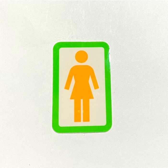 Girl Skateboards Og Classic Logo Sticker 2" Orange Green (Unidad)