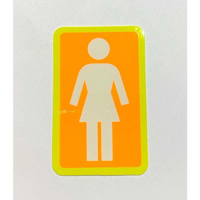 Girl Skateboards Og Classic Logo Sticker 3.25" Orange Yellow (Unidad)