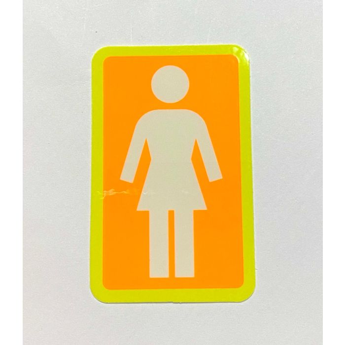 Pegatina Girl Skateboards Og Classic Logo Sticker 3.25" 2" Color: Naranja/Amarillo (Unidad)
