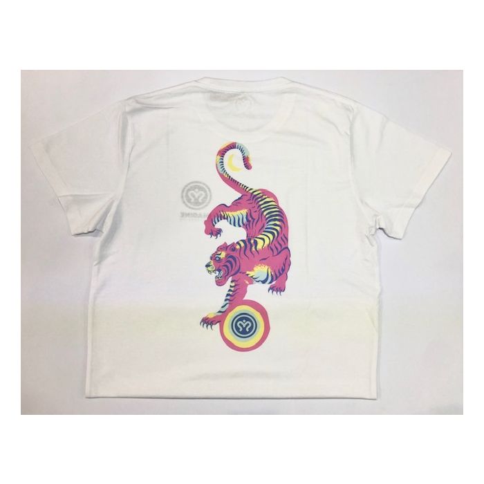 Camiseta Imagine Skateboards Tshirt Tiger Pink Navy Color, Blanco