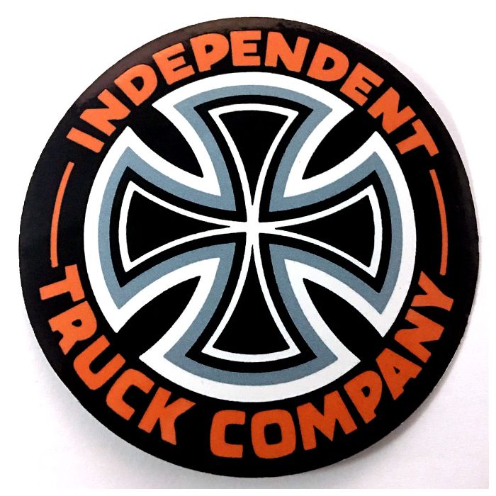 Independent Trucks Cross Sticker ·.5". Black/ Orange/ White/ Grey. (Unidad)