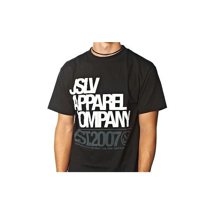Camiseta de manga corta JSLV Premium Helvetika. Color: Negro. (Unidad)