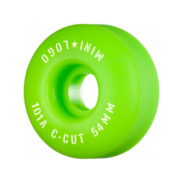 Ruedas Mini Logo A-Cut 54mm x 32mm, 101a. Color: Verde Juego de 4 ruedas.