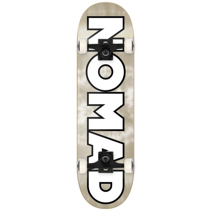 Monopatín completo Nomad Skateboards Chrome Dye. 8.25" x 32.0". Concavo mediano. Ruedas Nomad Crown logo, 52mm x 33mm. 99a. Color: Dorado. (Unidad)