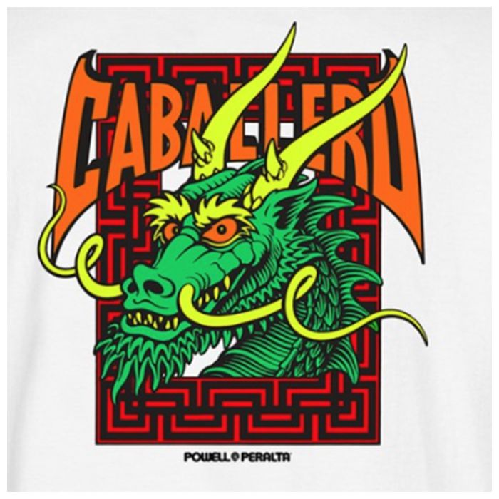 Camiseta de manga larga Powell Peralta Steve Caballero Street Dragon. Color: Blanco.