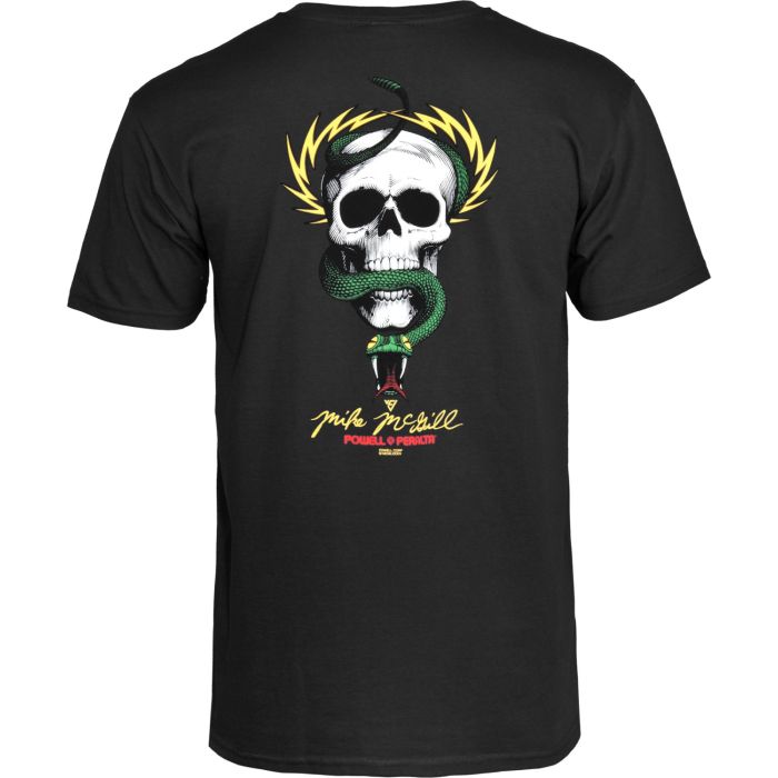Camiseta de manga corta Powell Peralta Mike Mcgill Skull And Snake. Color: Negro