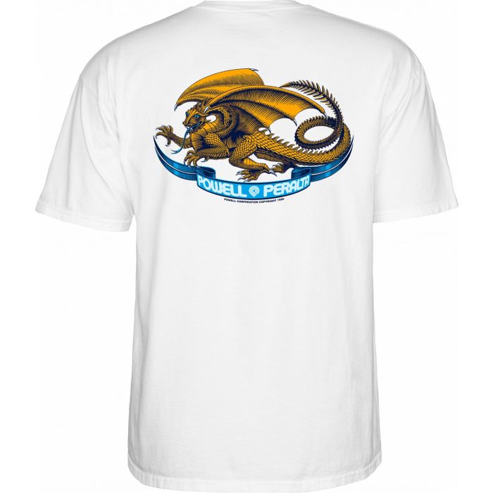 Camiseta Powell Peralta Oval Dragon. Color: Blanco