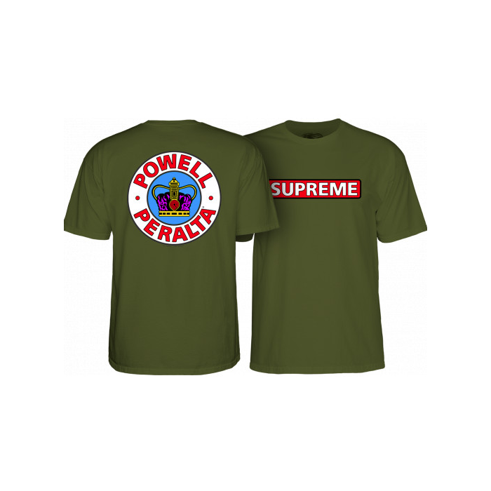 Camiseta de manga corta Powell Peralta Supreme. Color: Verde Militar