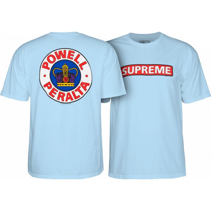 Camiseta de manga corta Powell Peralta Supreme. Color: Azul Polvo