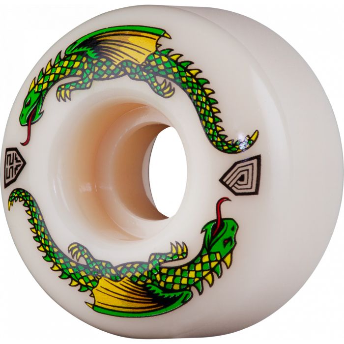 Ruedas de monopatín Powell Peralta Formula Green Dragon, 52mm. x 31mm. 93a. Color: Blanco. (4 Unidades)