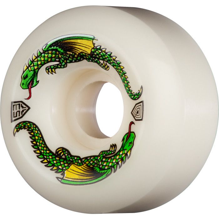 Ruedas de monopatín Powell Peralta Formula Dragon, 53mm. x 34mm. 93a. Color: Blanco. (4 Unidades)