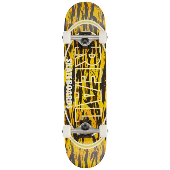 Monopatín completo Real Skateboards Stealth Oval Mini 7.3" x 31.25" Color, Amarillo/ Negro