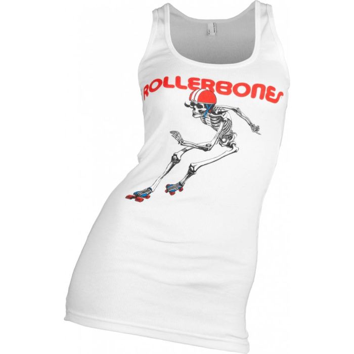 Camiseta con tirantes Rollerbones Derby. Color: Blanco