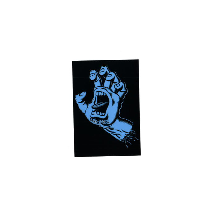 Adhesivo Santa Cruz Screaming Hand blue 4" x 3" 
Color: Azul/Negro 