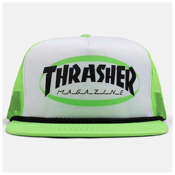 Thrasher Ellipse Logo Trucker Hat. Green. Unidad