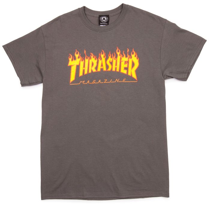 Camiseta Thrasher Flame Mag. Color: Blanco. Talla, XL