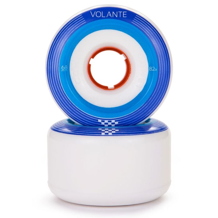 Ruedas de Longboard Volante Checkler Wheels 68mm 82a Color, Blanco 