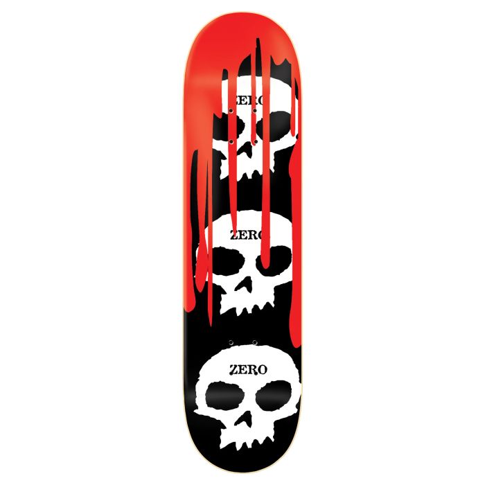 Tabla de monopatín Zero Skateboards 3 Skulls 8.25" x 32.0" Color, Negro/ Blanco/ Rojo (Unidad)