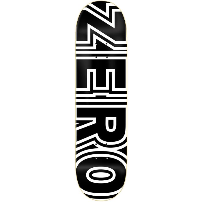 Tabla de monopatín Zero Skateboards Bold 7.75" x 31.1". WB:13.88. Color: Negro/ Blanco. (Unidad)