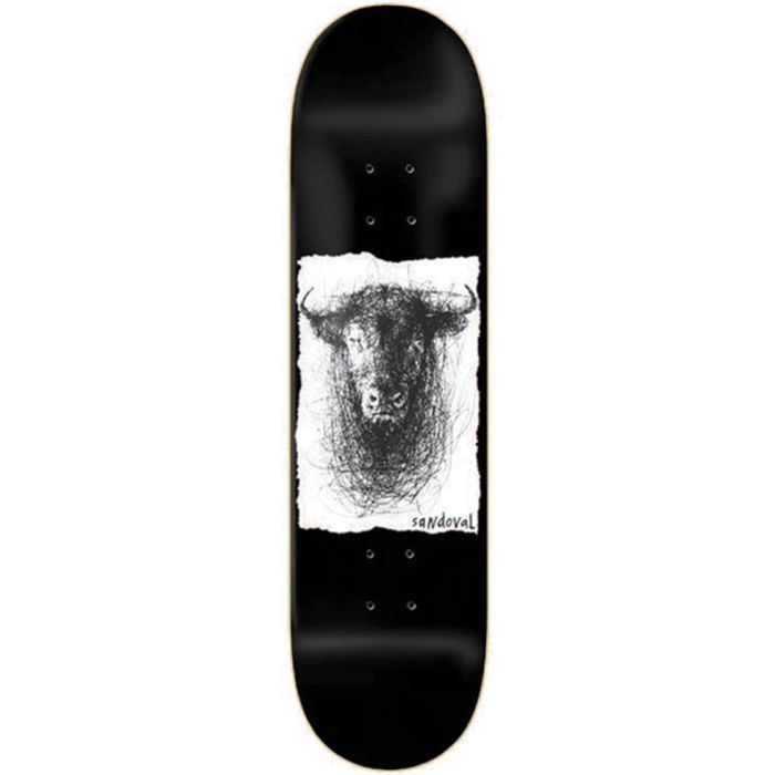 Tabla de monopatín Zero Skateboards Tommy Sandoval Ilo Ballpoint 8.125" x 31.7" Color, Negro/ Blanco (Unidad)