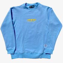 Sudadera All One Brand Moonphases Organic Embroidery Hoodie. Color: Pastel Sky / Amarillo
